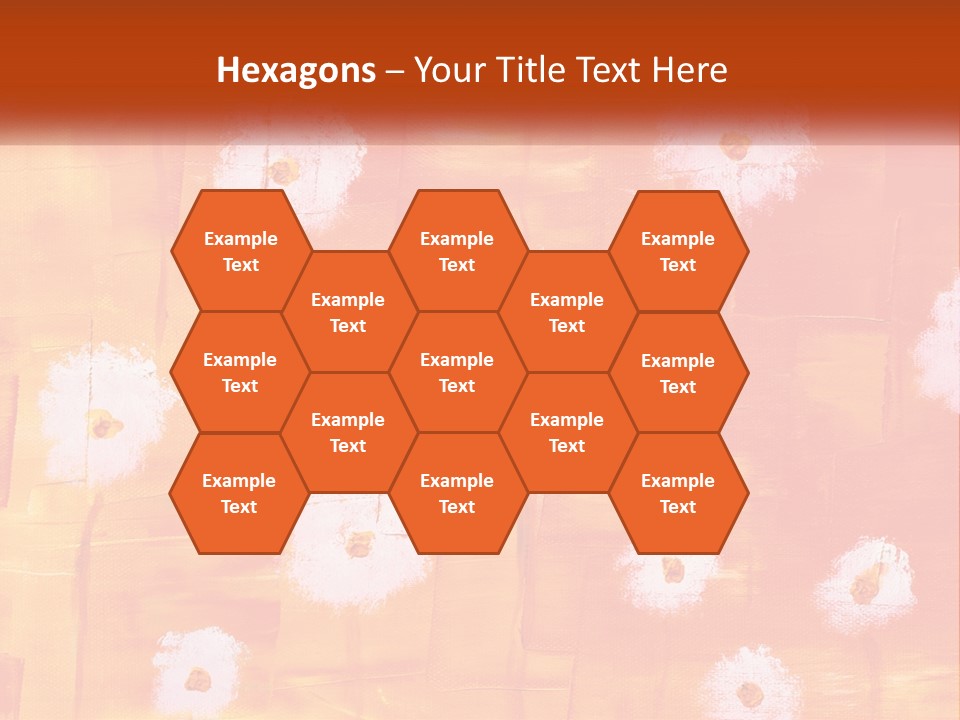 An Orange And Yellow Background With White Flowers PowerPoint Template