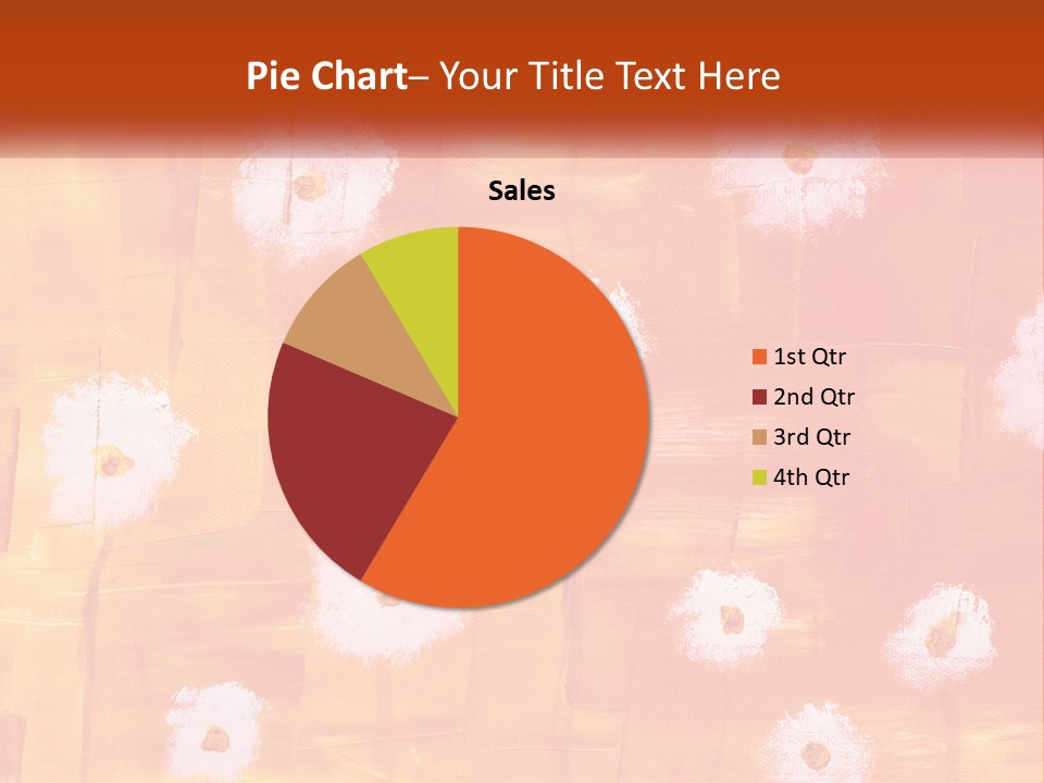 An Orange And Yellow Background With White Flowers PowerPoint Template