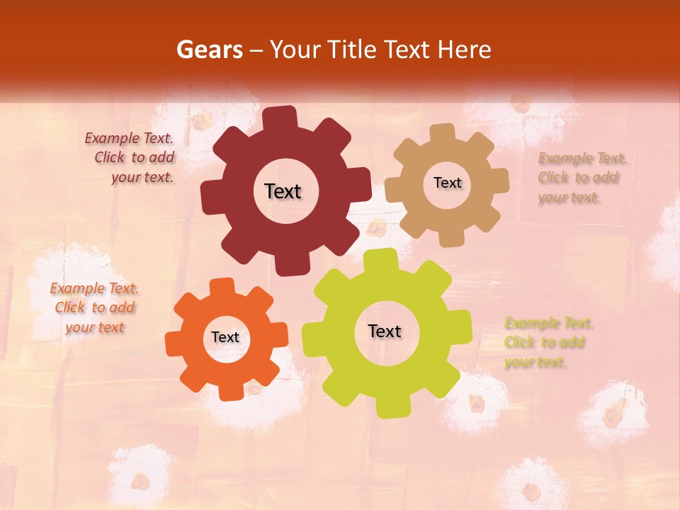 An Orange And Yellow Background With White Flowers PowerPoint Template