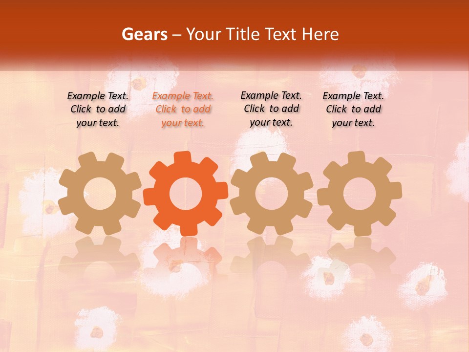 An Orange And Yellow Background With White Flowers PowerPoint Template