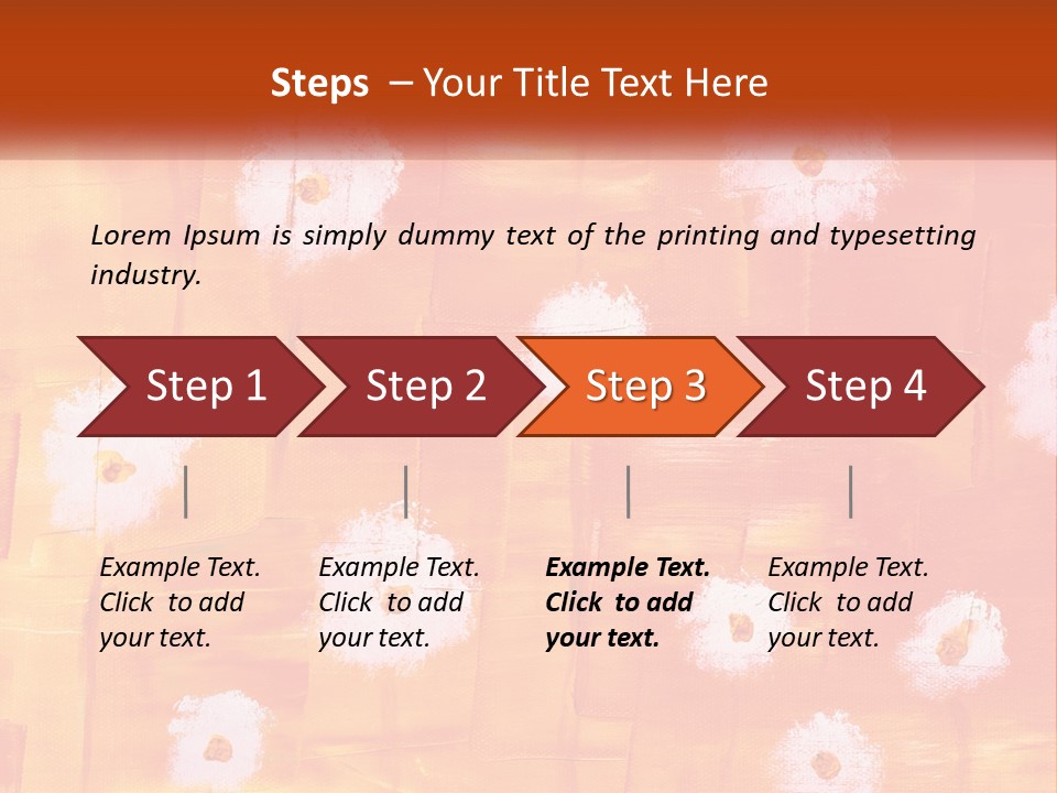 An Orange And Yellow Background With White Flowers PowerPoint Template