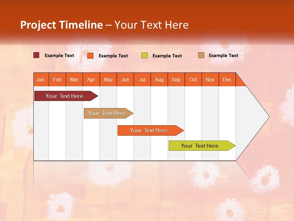 An Orange And Yellow Background With White Flowers PowerPoint Template