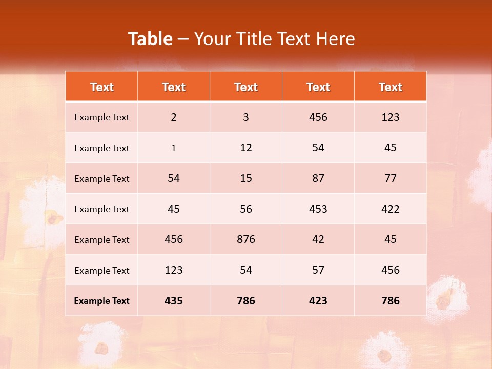 An Orange And Yellow Background With White Flowers PowerPoint Template