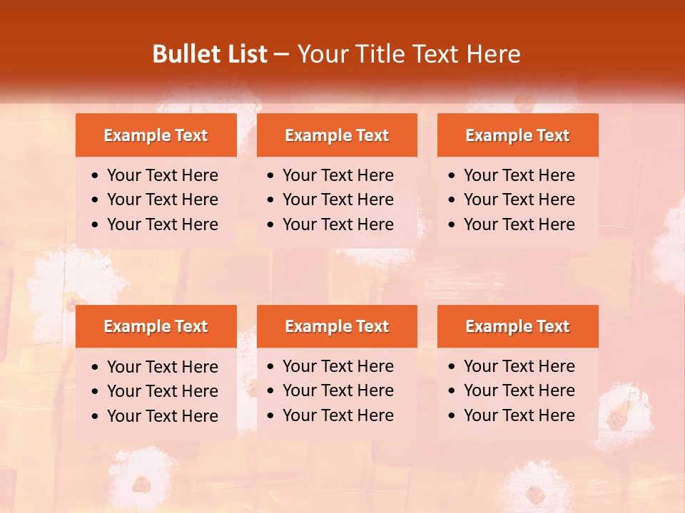 An Orange And Yellow Background With White Flowers PowerPoint Template