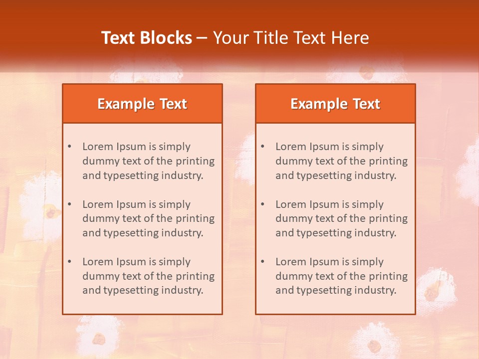 An Orange And Yellow Background With White Flowers PowerPoint Template