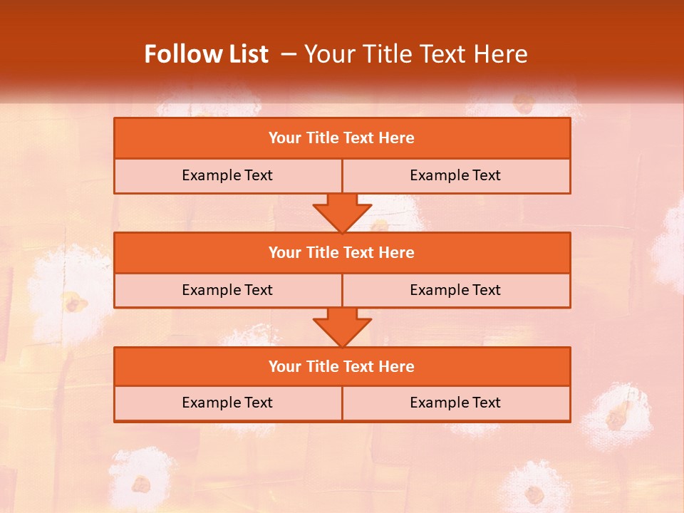 An Orange And Yellow Background With White Flowers PowerPoint Template