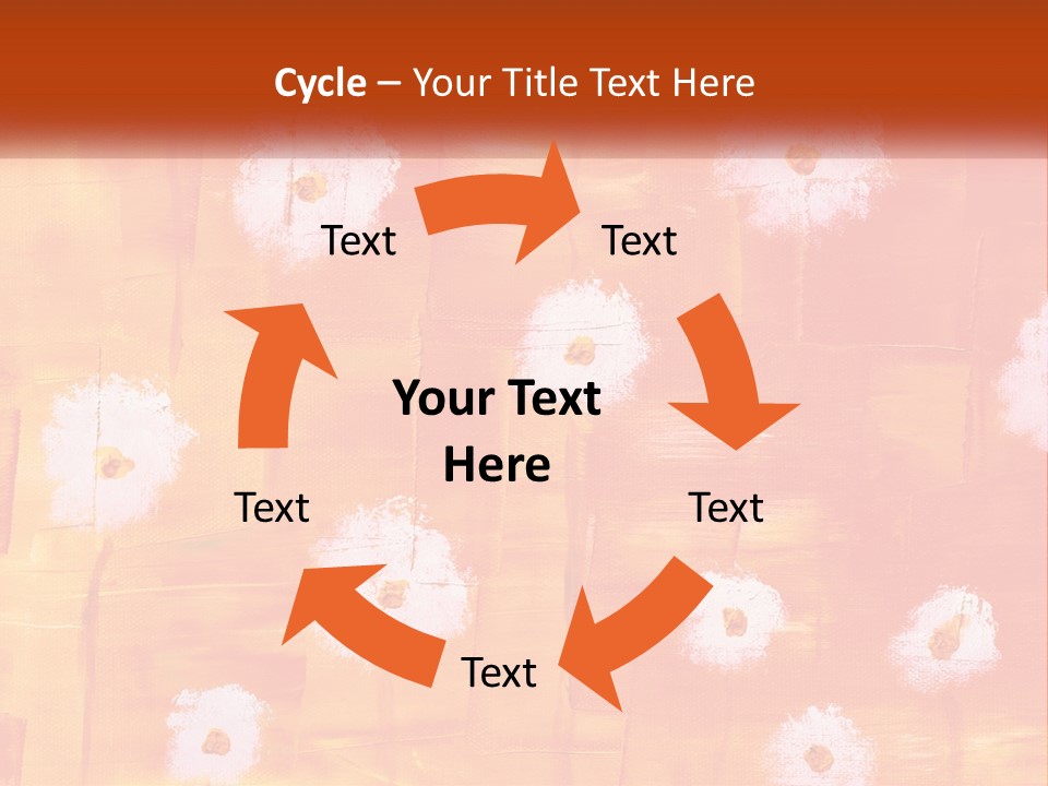 An Orange And Yellow Background With White Flowers PowerPoint Template