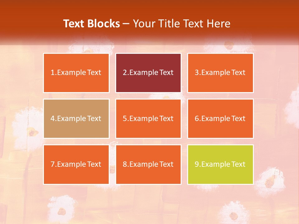 An Orange And Yellow Background With White Flowers PowerPoint Template