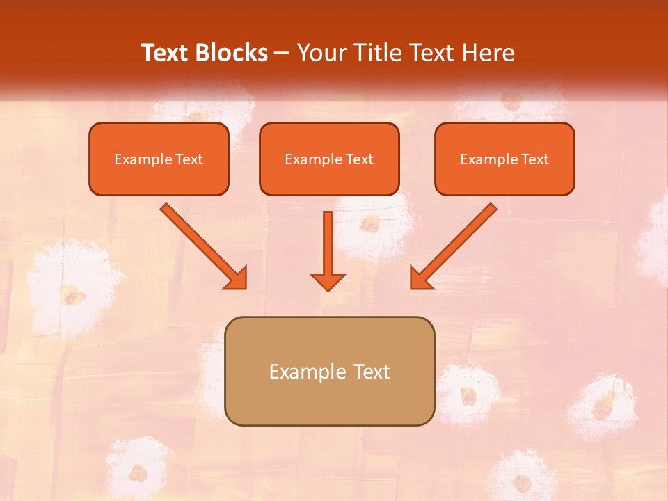 An Orange And Yellow Background With White Flowers PowerPoint Template