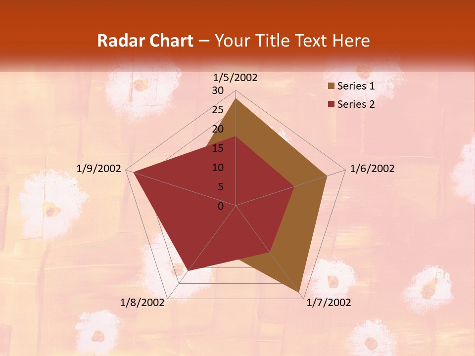 An Orange And Yellow Background With White Flowers PowerPoint Template