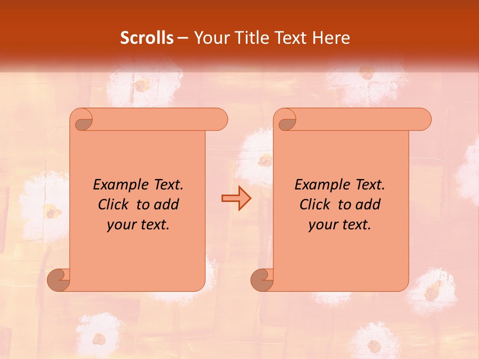 An Orange And Yellow Background With White Flowers PowerPoint Template