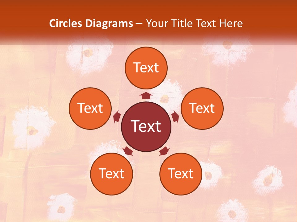 An Orange And Yellow Background With White Flowers PowerPoint Template