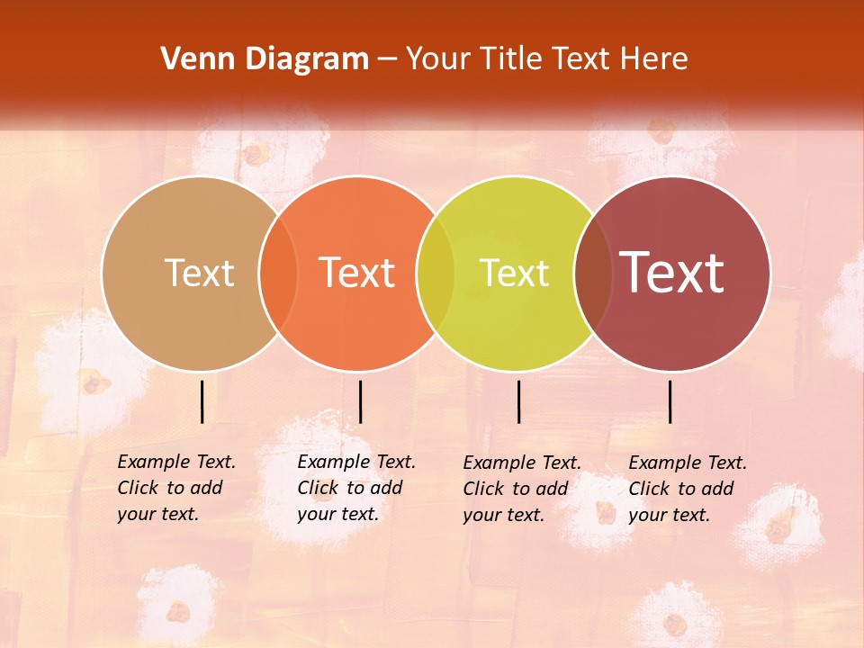 An Orange And Yellow Background With White Flowers PowerPoint Template