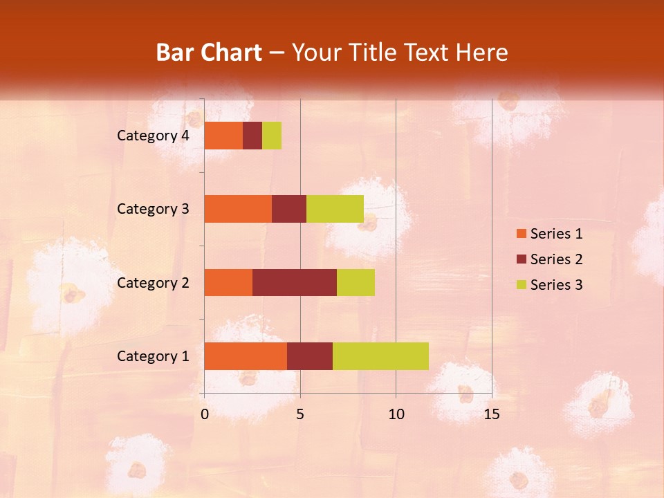An Orange And Yellow Background With White Flowers PowerPoint Template