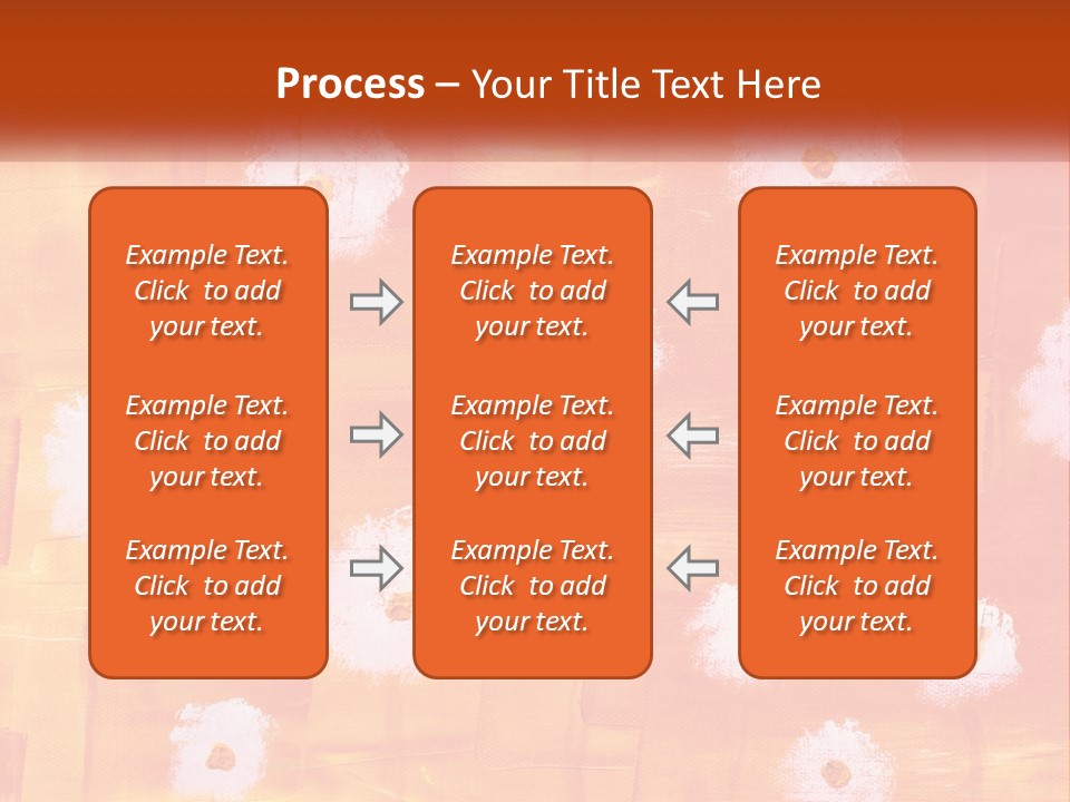 An Orange And Yellow Background With White Flowers PowerPoint Template