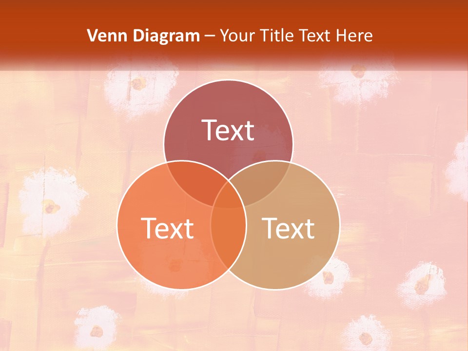 An Orange And Yellow Background With White Flowers PowerPoint Template