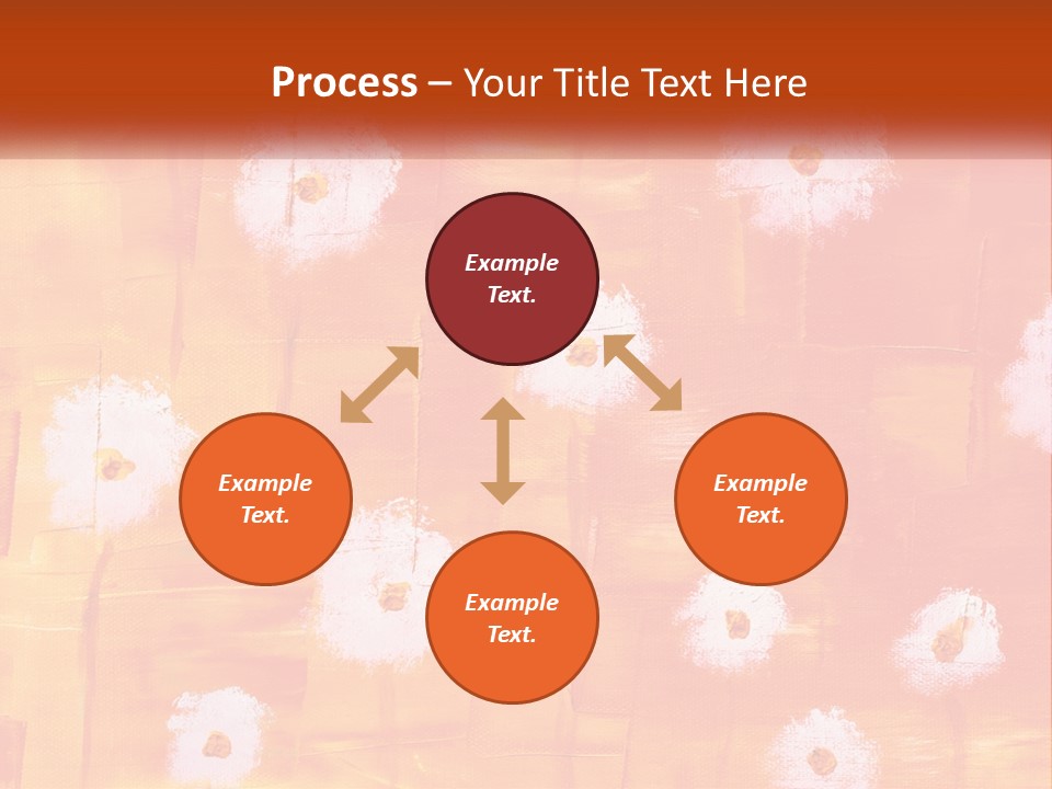 An Orange And Yellow Background With White Flowers PowerPoint Template