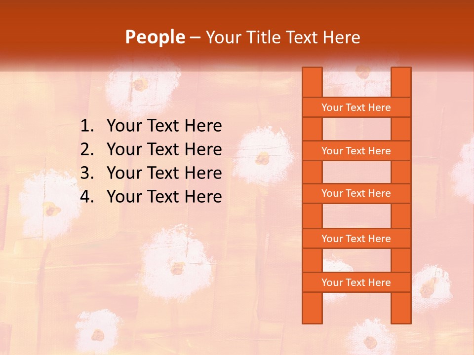 An Orange And Yellow Background With White Flowers PowerPoint Template