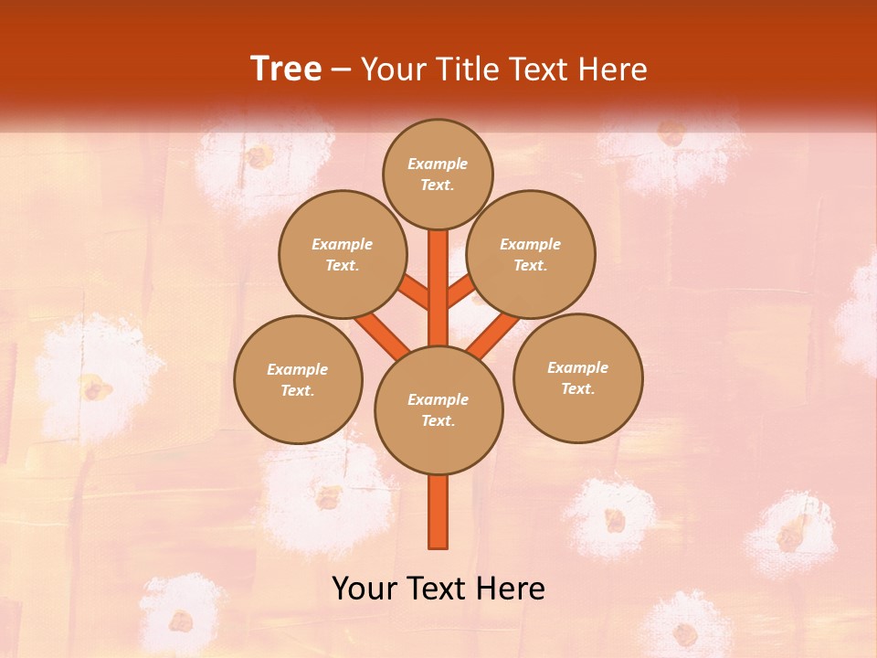 An Orange And Yellow Background With White Flowers PowerPoint Template