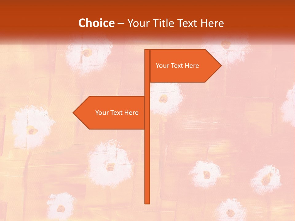 An Orange And Yellow Background With White Flowers PowerPoint Template