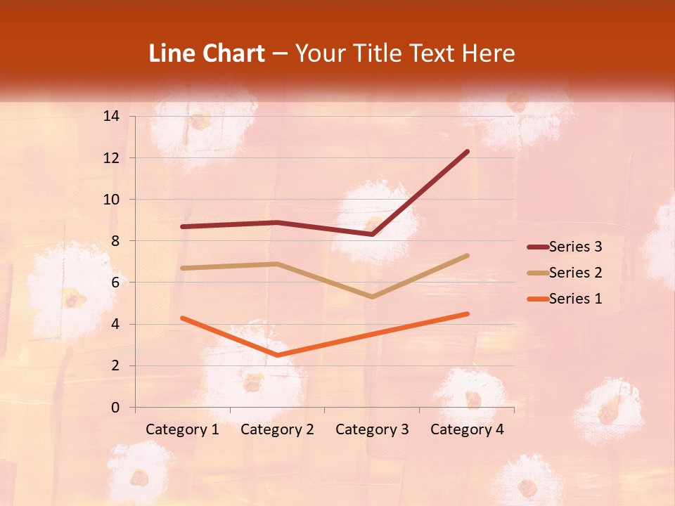 An Orange And Yellow Background With White Flowers PowerPoint Template