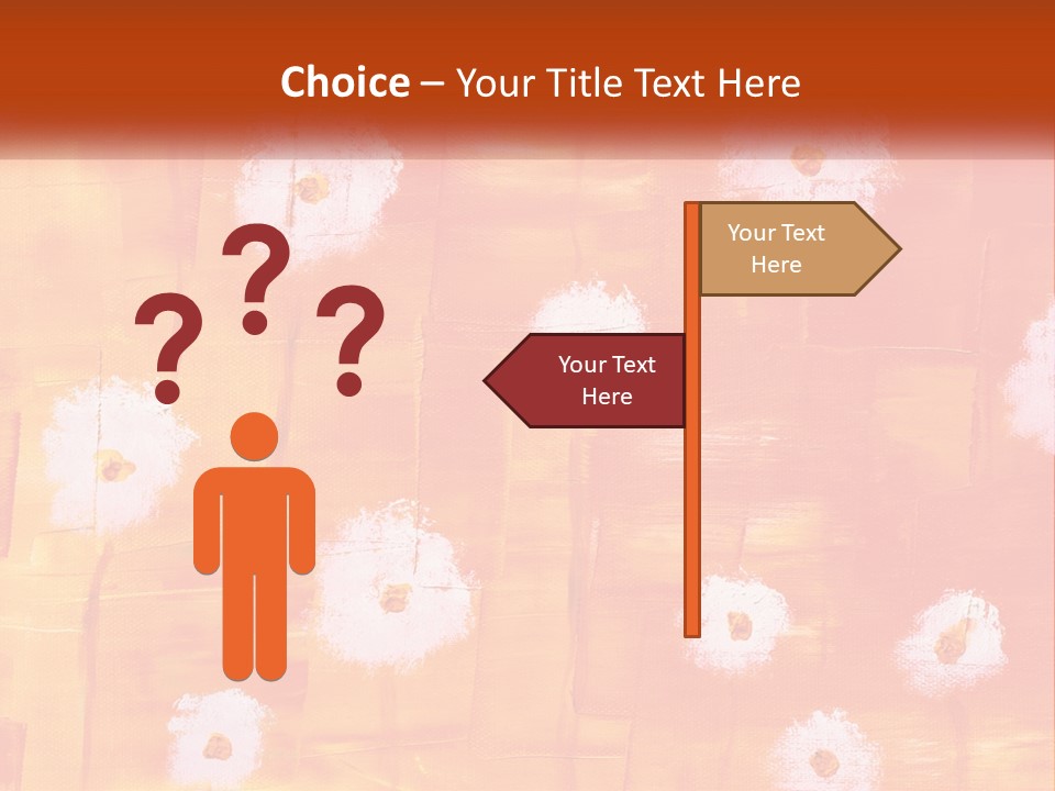 An Orange And Yellow Background With White Flowers PowerPoint Template
