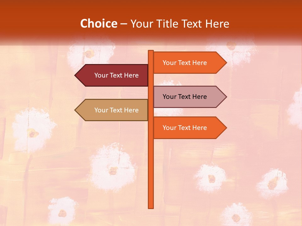 An Orange And Yellow Background With White Flowers PowerPoint Template