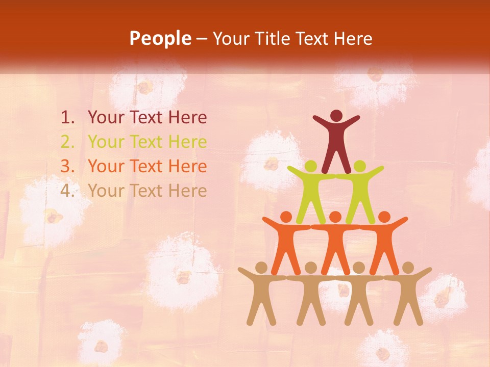 An Orange And Yellow Background With White Flowers PowerPoint Template