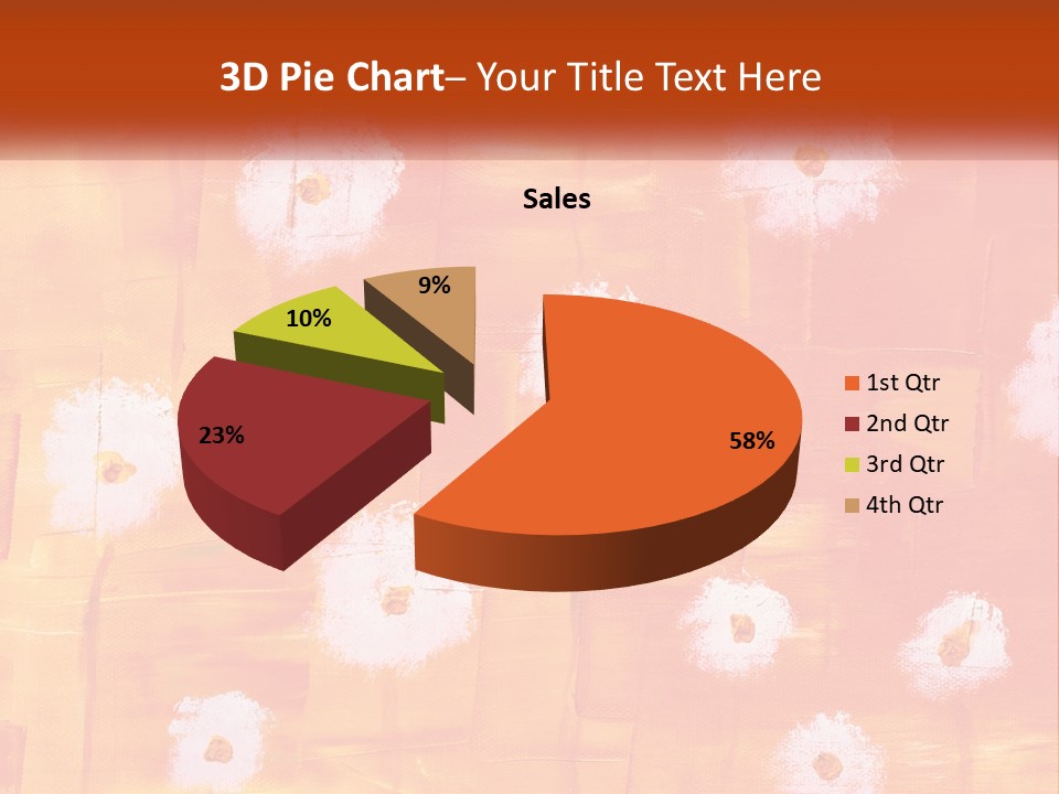 An Orange And Yellow Background With White Flowers PowerPoint Template