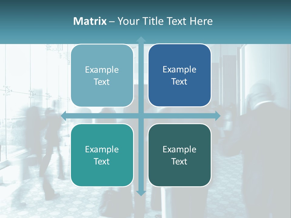 A Group Of People Standing In A Lobby PowerPoint Template