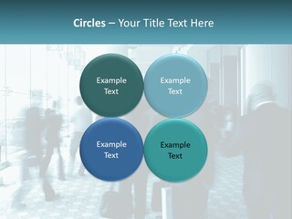 A Group Of People Standing In A Lobby PowerPoint Template