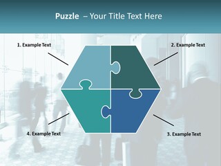 A Group Of People Standing In A Lobby PowerPoint Template