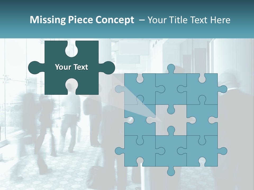 A Group Of People Standing In A Lobby PowerPoint Template