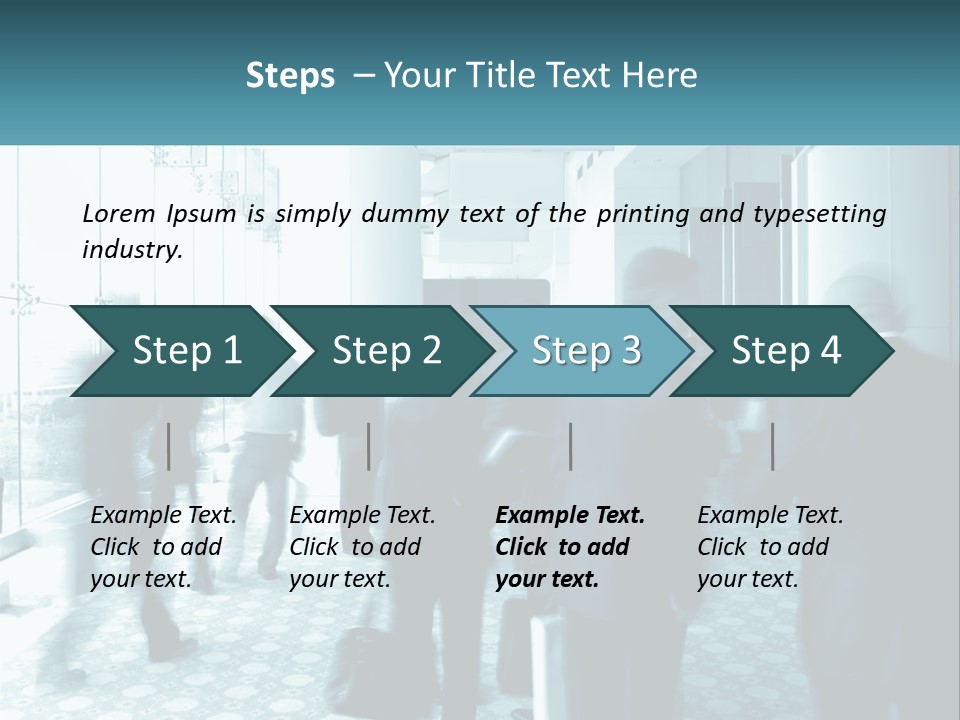 A Group Of People Standing In A Lobby PowerPoint Template