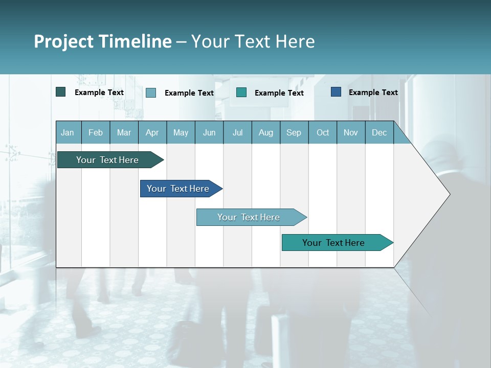 A Group Of People Standing In A Lobby PowerPoint Template