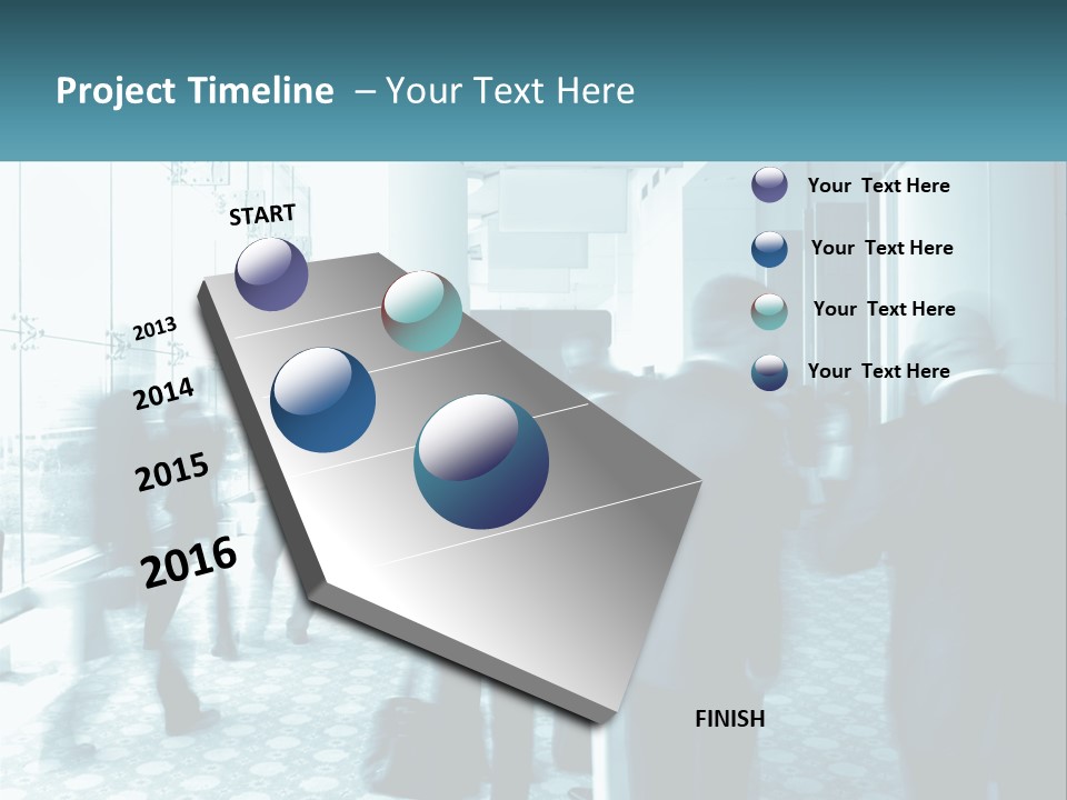 A Group Of People Standing In A Lobby PowerPoint Template
