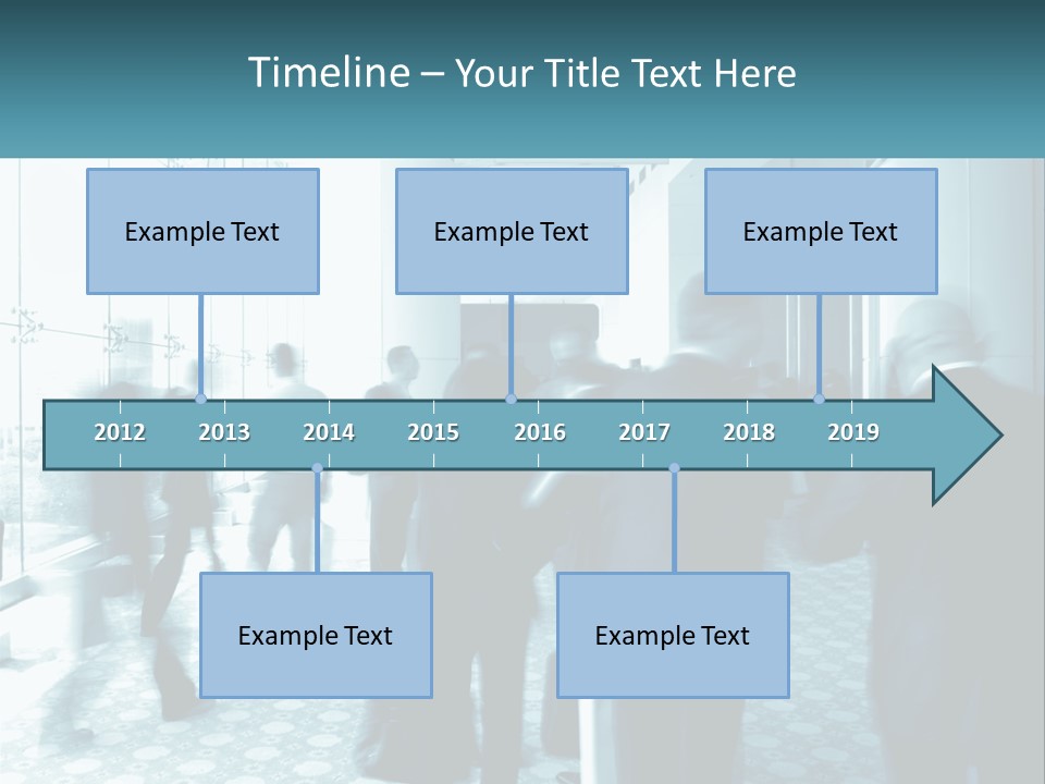 A Group Of People Standing In A Lobby PowerPoint Template