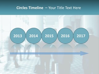 A Group Of People Standing In A Lobby PowerPoint Template