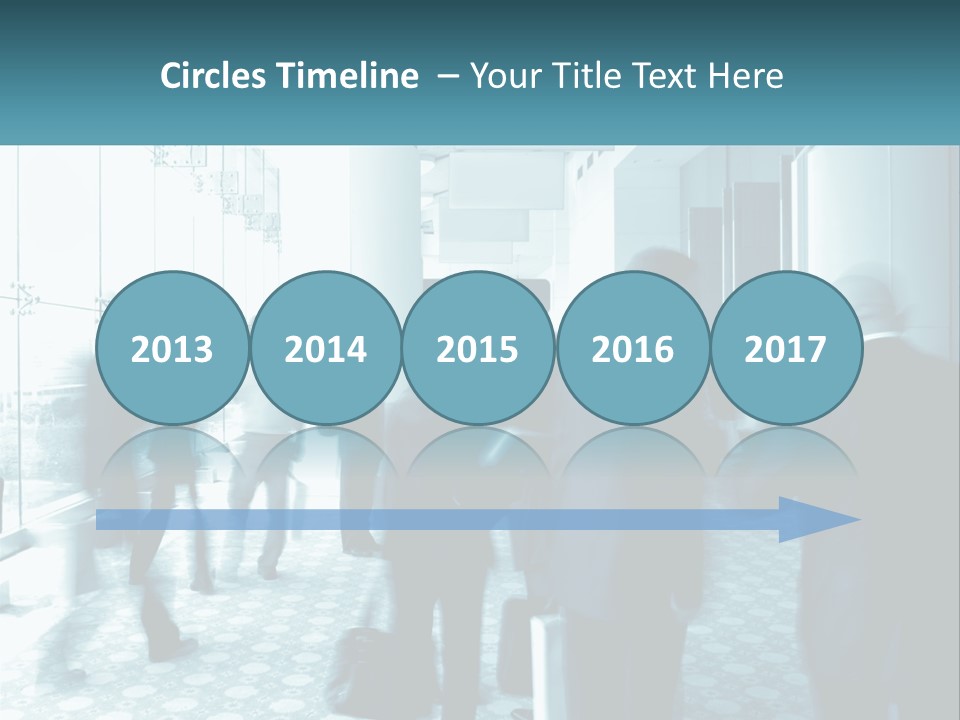 A Group Of People Standing In A Lobby PowerPoint Template