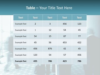 A Group Of People Standing In A Lobby PowerPoint Template