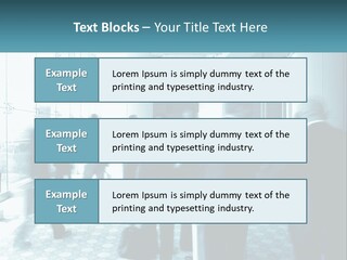 A Group Of People Standing In A Lobby PowerPoint Template