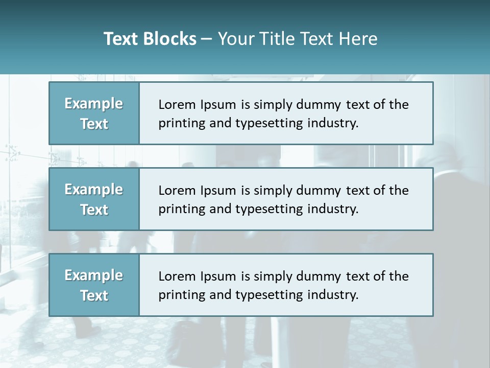 A Group Of People Standing In A Lobby PowerPoint Template