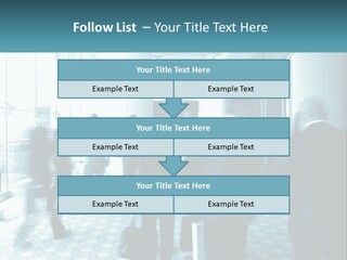 A Group Of People Standing In A Lobby PowerPoint Template