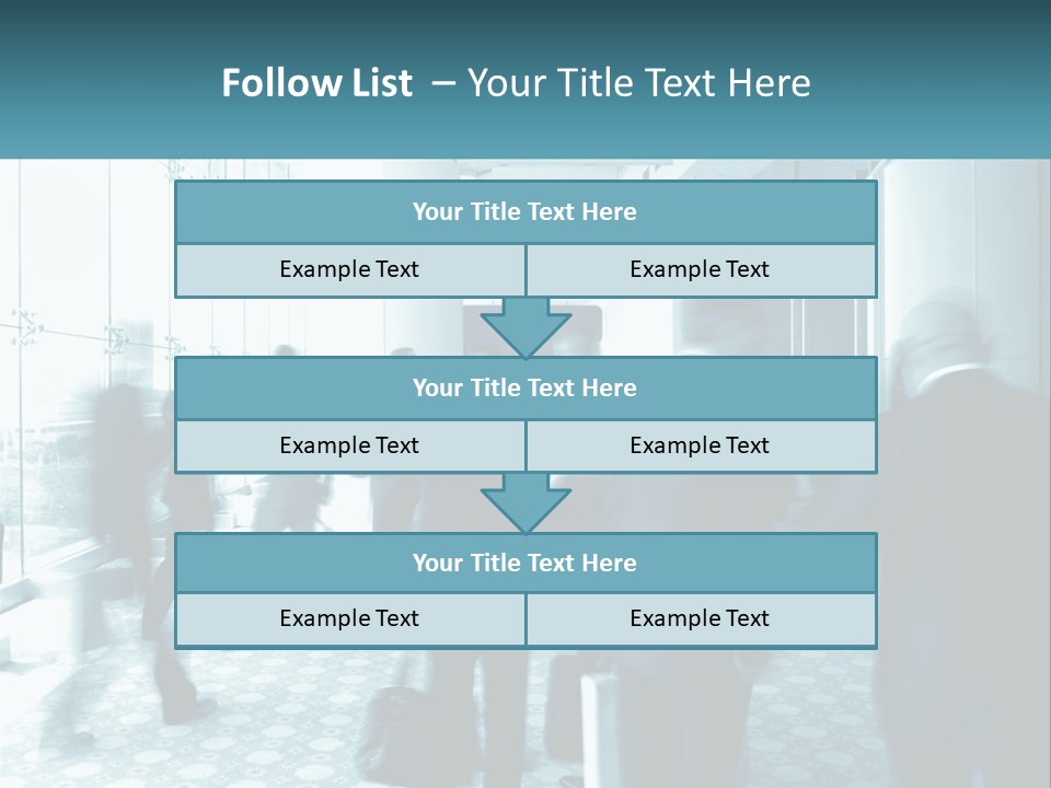 A Group Of People Standing In A Lobby PowerPoint Template