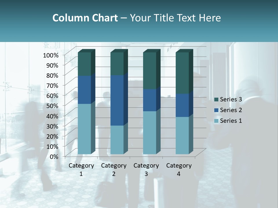 A Group Of People Standing In A Lobby PowerPoint Template