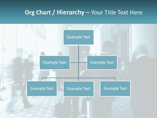 A Group Of People Standing In A Lobby PowerPoint Template