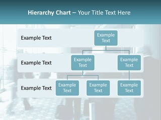 A Group Of People Standing In A Lobby PowerPoint Template