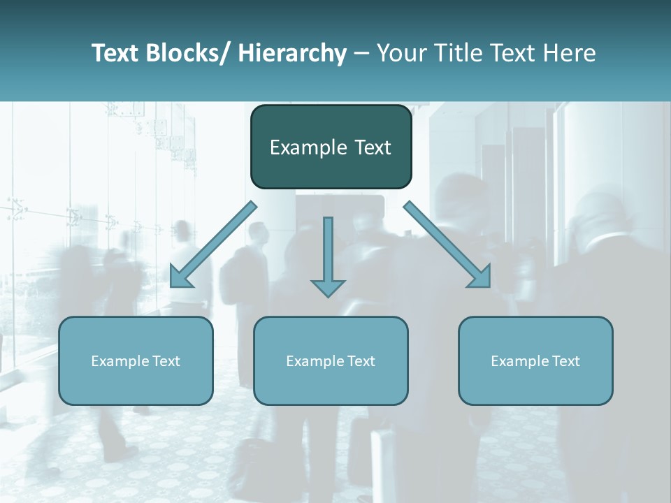 A Group Of People Standing In A Lobby PowerPoint Template