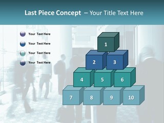 A Group Of People Standing In A Lobby PowerPoint Template