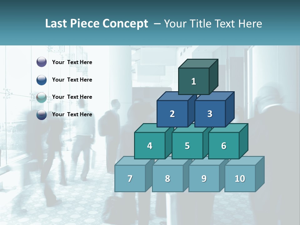 A Group Of People Standing In A Lobby PowerPoint Template
